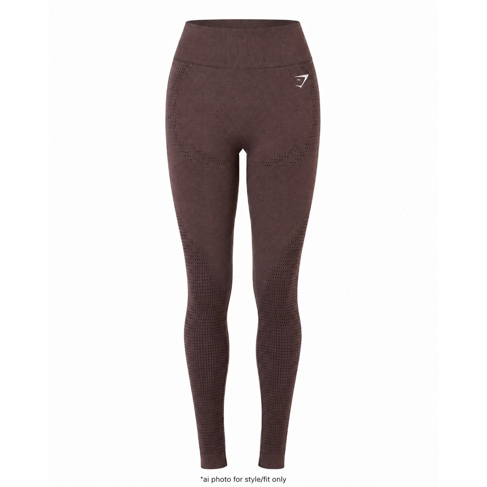Gymshark Womens Leggings S Energy+ Seamless Brown Nylon Stretch High Rise B1A2B